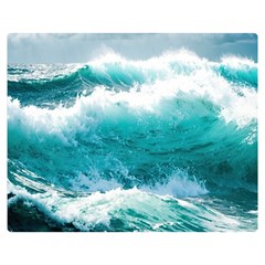 Waves Ocean Sea Tsunami Nautical 4 Premium Plush Fleece Blanket (medium) by Jancukart