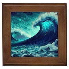 Waves Ocean Sea Tsunami Nautical Framed Tile