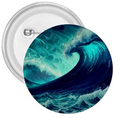 Waves Ocean Sea Tsunami Nautical 3  Buttons by Jancukart