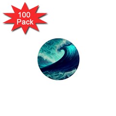 Waves Ocean Sea Tsunami Nautical 1  Mini Magnets (100 Pack)  by Jancukart