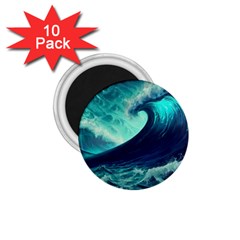 Waves Ocean Sea Tsunami Nautical 1 75  Magnets (10 Pack)  by Jancukart