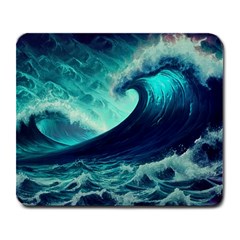 Waves Ocean Sea Tsunami Nautical Large Mousepad by Jancukart