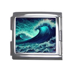 Waves Ocean Sea Tsunami Nautical Mega Link Italian Charm (18mm) by Jancukart