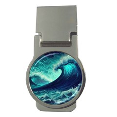 Waves Ocean Sea Tsunami Nautical Money Clips (round)  by Jancukart