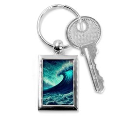 Waves Ocean Sea Tsunami Nautical Key Chain (rectangle)