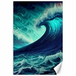 Waves Ocean Sea Tsunami Nautical Canvas 24  x 36  23.35 x34.74  Canvas - 1