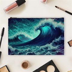 Waves Ocean Sea Tsunami Nautical Cosmetic Bag (large) by Jancukart