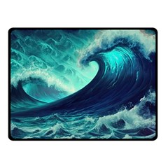 Waves Ocean Sea Tsunami Nautical Fleece Blanket (small) by Jancukart