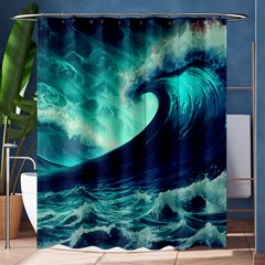 Waves Ocean Sea Tsunami Nautical Shower Curtain 60  X 72  (medium)  by Jancukart