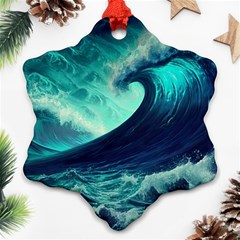 Waves Ocean Sea Tsunami Nautical Ornament (snowflake) by Jancukart