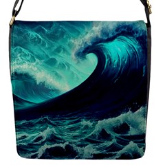 Waves Ocean Sea Tsunami Nautical Flap Closure Messenger Bag (s)