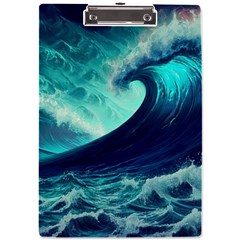 Waves Ocean Sea Tsunami Nautical A4 Acrylic Clipboard by Jancukart