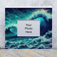 Waves Ocean Sea Tsunami Nautical White Wall Photo Frame 5  X 7  by Jancukart