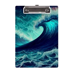 Waves Ocean Sea Tsunami Nautical A5 Acrylic Clipboard by Jancukart