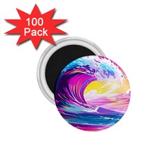 Tsunami Waves Ocean Sea Nautical Nature Water Blue Water 1 75  Magnets (100 Pack) 