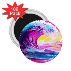 Tsunami Waves Ocean Sea Nautical Nature Water Blue Water 2 25  Magnets (100 Pack)  by Jancukart