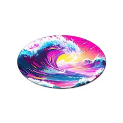 Tsunami Waves Ocean Sea Nautical Nature Water Blue Water Sticker (oval) by Jancukart