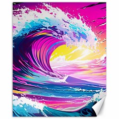 Tsunami Waves Ocean Sea Nautical Nature Water Blue Water Canvas 16  X 20 