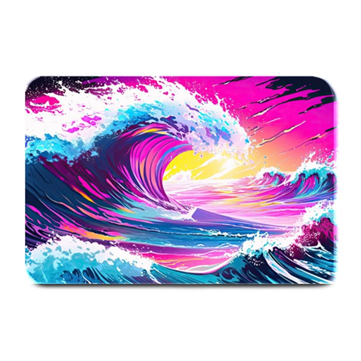 Tsunami Waves Ocean Sea Nautical Nature Water Blue Water Plate Mats