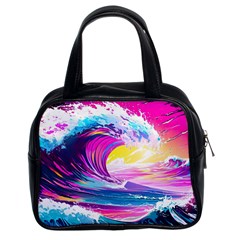 Tsunami Waves Ocean Sea Nautical Nature Water Blue Water Classic Handbag (two Sides) by Jancukart