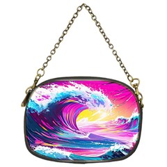 Tsunami Waves Ocean Sea Nautical Nature Water Blue Water Chain Purse (one Side)