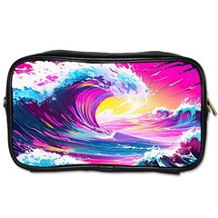 Tsunami Waves Ocean Sea Nautical Nature Water Blue Water Toiletries Bag (one Side) by Jancukart