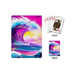 Tsunami Waves Ocean Sea Nautical Nature Water Blue Water Playing Cards Single Design (mini) by Jancukart