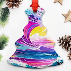 Tsunami Waves Ocean Sea Nautical Nature Water Blue Water Ornament (christmas Tree) 