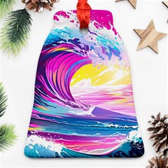 Tsunami Waves Ocean Sea Nautical Nature Water Blue Water Ornament (bell)