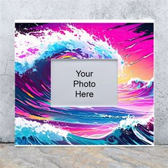 Tsunami Waves Ocean Sea Nautical Nature Water Blue Water White Wall Photo Frame 5  X 7  by Jancukart