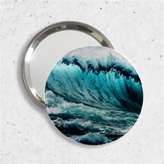 Tsunami Waves Ocean Sea Nautical Nature Water Blue Black 2 25  Handbag Mirrors by Jancukart