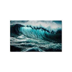 Tsunami Waves Ocean Sea Nautical Nature Water Blue Black Sticker (rectangular) by Jancukart