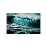 Tsunami Waves Ocean Sea Nautical Nature Water Blue Black Sticker (Rectangular) Front