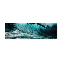 Tsunami Waves Ocean Sea Nautical Nature Water Blue Black Sticker (bumper) by Jancukart