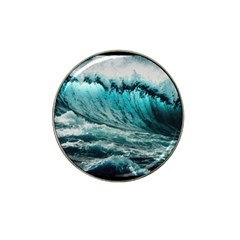 Tsunami Waves Ocean Sea Nautical Nature Water Blue Black Hat Clip Ball Marker by Jancukart