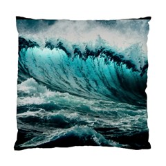 Tsunami Waves Ocean Sea Nautical Nature Water Blue Black Standard Cushion Case (one Side)