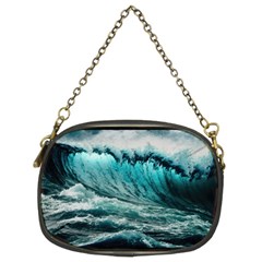 Tsunami Waves Ocean Sea Nautical Nature Water Blue Black Chain Purse (two Sides) by Jancukart