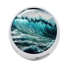 Tsunami Waves Ocean Sea Nautical Nature Water Blue Black 4-port Usb Hub (two Sides) by Jancukart