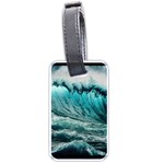 Tsunami Waves Ocean Sea Nautical Nature Water Blue Black Luggage Tag (one side) Front