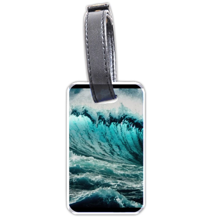 Tsunami Waves Ocean Sea Nautical Nature Water Blue Black Luggage Tag (one side)