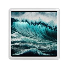 Tsunami Waves Ocean Sea Nautical Nature Water Blue Black Memory Card Reader (square) by Jancukart