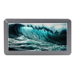 Tsunami Waves Ocean Sea Nautical Nature Water Blue Black Memory Card Reader (mini) by Jancukart