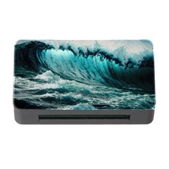 Tsunami Waves Ocean Sea Nautical Nature Water Blue Black Memory Card Reader With Cf by Jancukart