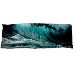 Tsunami Waves Ocean Sea Nautical Nature Water Blue Black Body Pillow Case (dakimakura) by Jancukart