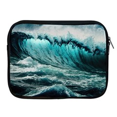 Tsunami Waves Ocean Sea Nautical Nature Water Blue Black Apple Ipad 2/3/4 Zipper Cases by Jancukart