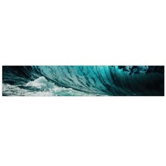 Tsunami Waves Ocean Sea Nautical Nature Water Blue Black Large Premium Plush Fleece Scarf 