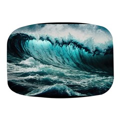 Tsunami Waves Ocean Sea Nautical Nature Water Blue Black Mini Square Pill Box by Jancukart