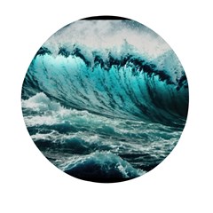 Tsunami Waves Ocean Sea Nautical Nature Water Blue Black Mini Round Pill Box (pack Of 3) by Jancukart