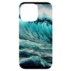 Tsunami Waves Ocean Sea Nautical Nature Water Blue Black Iphone 14 Pro Max Black Uv Print Case by Jancukart