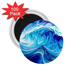 Tsunami Waves Ocean Sea Nautical Nature Abstract Blue Water 2 25  Magnets (100 Pack)  by Jancukart